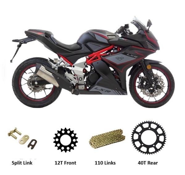 Lexmoto LXR 125 Chain and Sprocket Kit GOLD